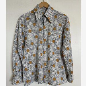 K. MART Mens Vintage Disco Shirt 15 - 15.5 Polyester Rockabilly